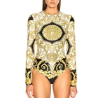 2019 Custom design peculiar black print sexy lingerie bodysuits for women