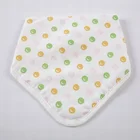100% muslin cotton washable waterproof dual purpose color dots print baby bandana teething microfiber bibs 4 pack in stock