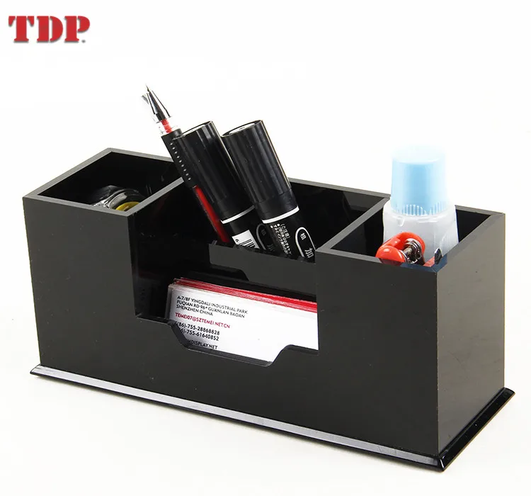 The factory wholesale Design 4 Compartments Acrylic Office stationery storage box For Decoration