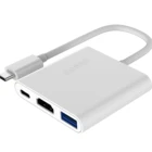 white 3in1 USB-C HUB HDMI(60HZ)+USB+PD CHARGING