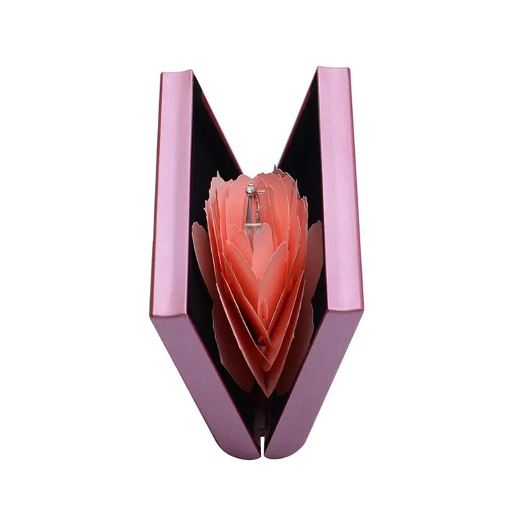 luxury plastic ring jewelry packaging handmade flower gift box