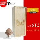 Wood Packaging Pan Christmas New Design Engrave Logo Sliding Lid Wooden Box Unfinished Gift Box Packaging