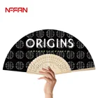Blank Hand Fan Custom Hand Fan Bamboo Fabric Manual Products
