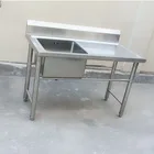 Free Standing Commercial Stainless Steel Kitchen sink with drain board