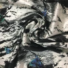 Butterfly digital print silk fabric 100% pure silk crepe fabric