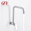 New Type Single Handle Wall Mounted Brass Body Chrome Plated Kitchen Tap for Saving Water