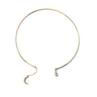 Fashion Hipster Jewelry Wholesale Simple Choker Pendant Generous Moon Drop Ladies Short Necklace Collar