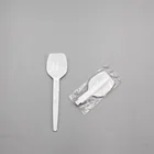 white plastic spoon dessert scoop biodegradable disposable spoon ice cream spoon