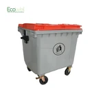 Industry Plastic Waste Containers 1100 Litre Flat Lid Trash Can
