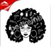 Earring Black Afro Girl Heat Transfer Printing Sexy Lady With Black Hair Vinyl Transfer Iron on Motif Size 9x 9