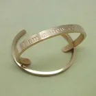 Fashionable jewelry custom stainless steel metal logo print gold mantra bangle bracelet