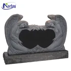 Weeping double angel heart stone headstone for sale NTST-019Y