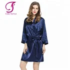 FUNG 2903 Spandex&Polyester Solid Satin Robe