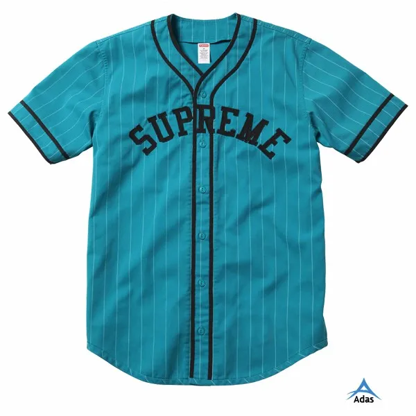 Source Plain blank stripe button down baseball jersey wholesale, baseball  shirts on m.