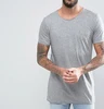 2017 Fashion Clothing Factory Custom Mens Tee Slim Fit Crew Neck Longline T Shirt Grey