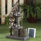 Customized outdoor bronze carving figures statue Little boy and girl holding vase fountain
