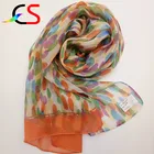 Whole sale own brand design summer women pure chiffon silk scarf