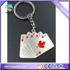 Custom Maple Leaf Poker Shaped Metal Tourism Canada Souvenir Keychain Keyring