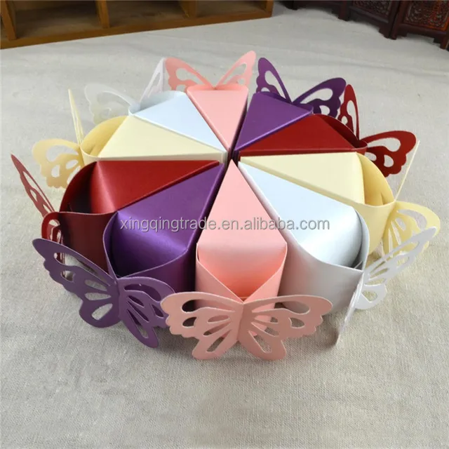 paper gift box small cake butterfly lace birthday wedding party