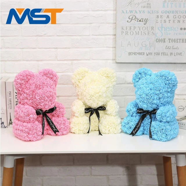 Factory price novelty forever love cute pe rose flower foam bear For Birthday Gifts .jpg