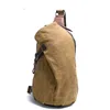 Waterproof mens chest pack crossbody leather waxed canvas chest bag shoulder sling