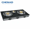 Tempered glass top home use gas stove brass buner