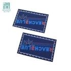 Customized recycled polyester woven famous brand name clothing labels for polo shirt