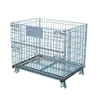 Collapsible Wire Container Galvanized Industry Foldable Storage Metal Wire Mesh Cage
