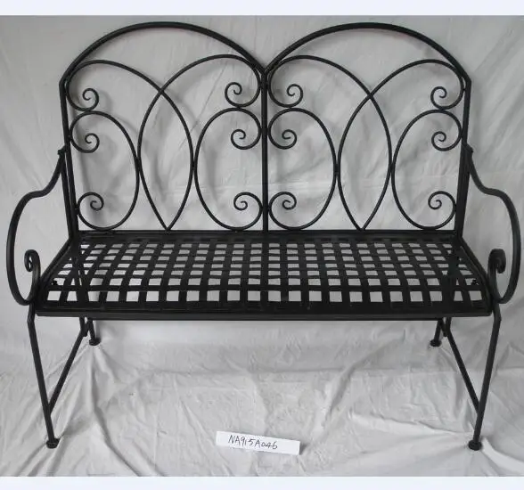 Black Wrought Iron Patio Benches For Garden Outdoor Buy Wrought