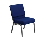 navy blue banquet padded stackable church chair for theater