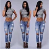 HT-WJP Wholesale Stock Girls Distressed Pants High Quality Trousers Best Brand Women Jeans pants for women