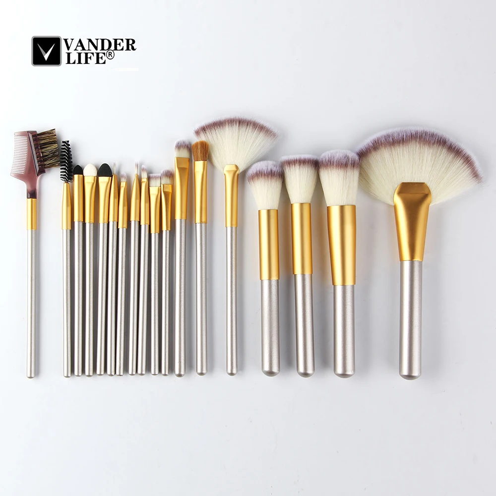 18 Pcs Set Soft Synthetic Professional Cosmetic Makeup Brushes Foundation Powder Blush Eyeliner Brush Beauty maquiagem (6)