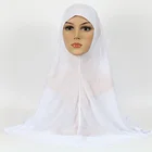 2017 new custom hanbu long single piece set white jersey shawl hijab