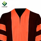 2019 Wholesale Deluxe Matte Finish Doctoral Graduation Gown /Customized Black and Orange Doctoral Gown