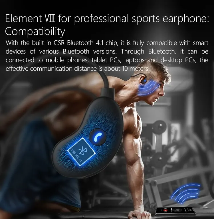 sweatproof headphones 4.1 wireless sports headset aptx stereo earphones with MIC for iphone android - ANKUX.COM