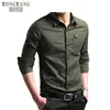 TONGYANG 2018 New Solid Color Men'S Long-Sleeved Dress Shirt Men'S Business Casual Slim Lapel Male Quality Shirt