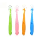 BPA Free Silicone Baby Spoons Cuchara de bebe Soft-Tip First Stage Silicone Baby Training Feeding Spoons