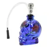 Blue Glass Painting Skulls Water Tobacco Pipe Crystal Glass Carved Skulls Smoking Pipe
