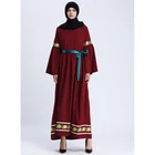 2019 Factory New Arrivals Fashion Abaya For Woman Red Muslim Dress Dubai Dress