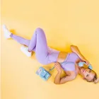 Women Candy Color Yoga Fitness Customized Bra + Pants Leggings Set Gym Workout Sports Wear