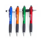 3 In 1 Personalized Advertisement Promotional Cheap Led Stylus Own Logo Ball Pen Plastic with Custom Logo
