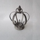 Wholesale high quality antique shabby iron crown candle holder