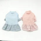 Cute sweater dress skirt fleece fancy Plaid pattern hot sale beautiful design cat pet clothing