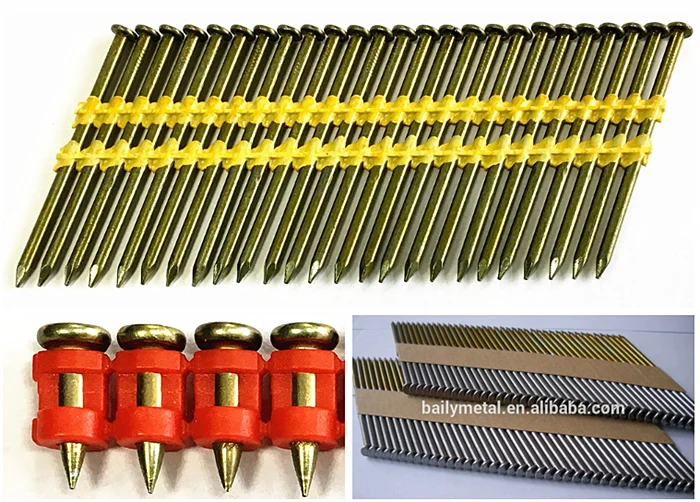 Factory direct high quality 21 degree plastic strip nails ring shank for USA market
