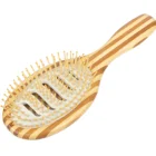 Custom Logo Zebra Bamboo Handle Plastic Tooth Comb Hair Dryer Brush Straightener