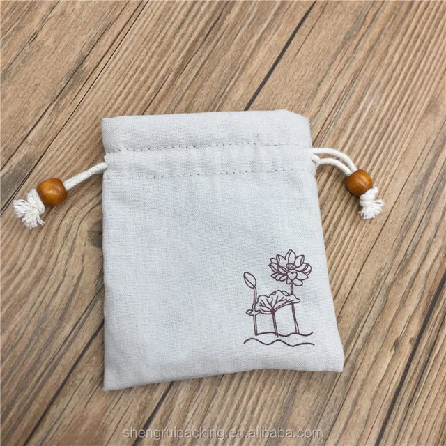 drawstring gift bag linen jewelry pouch with custom logo
