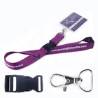 Wholesale lanyard plastic id card holder metal hook lanyard strap