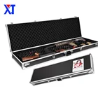 Durable customized size storage box aluminum instrument keyboard double rifle gun case with foam