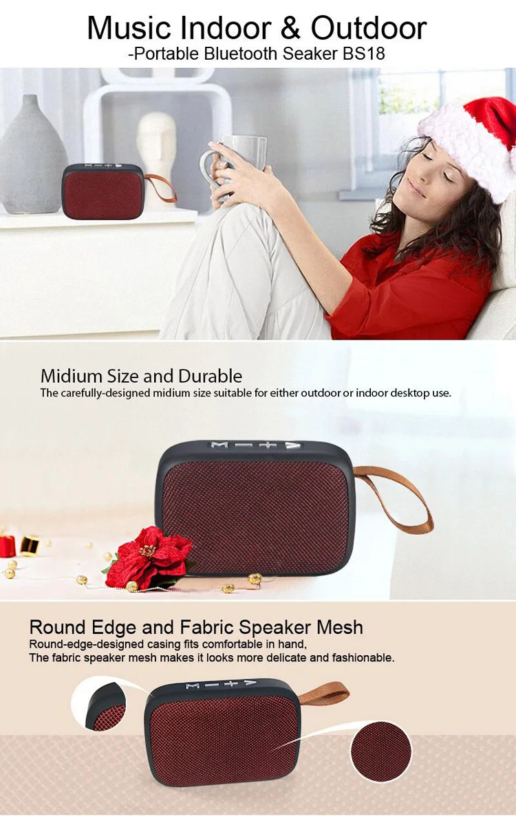 ABS Casing Bluetooth Wireless Speaker with FM Radio and TF Card - ANKUX.COM