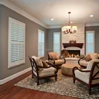 Cheap price arched wood window plantation shutters
